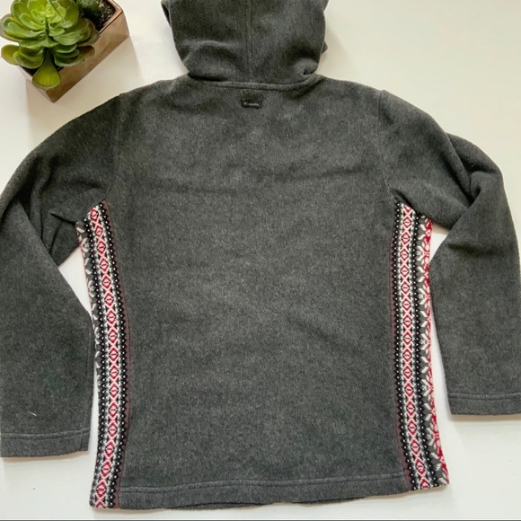 COLUMBIA Gray Fair Isle Fleece Full Zip Hoodie Size Small - Picture 9 of 10
